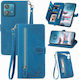 Flower Zipper Brieftasche Blau (Motorola Edge 40)
