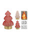 Christmas Decorative Illuminated Glass Tree 19cm Battery (Μiscellaneous Colors)