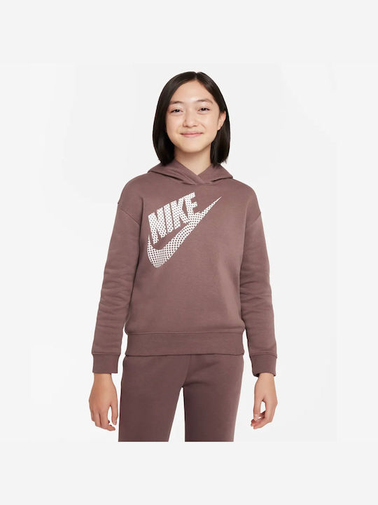 Nike Kinder Sweatshirt mit Kapuze Braun Nsw