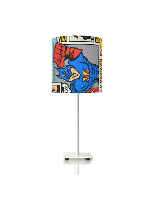 Veis Fabric Table Lamp for Socket E14 with Shade and White Base