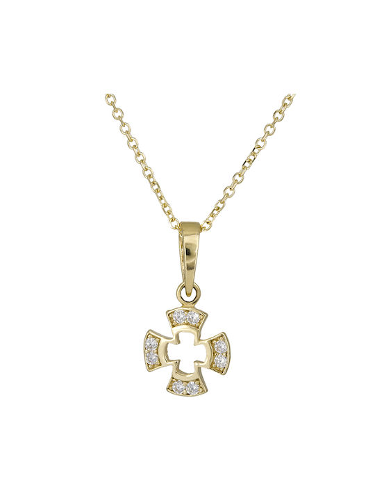 Damen Gold Kreuz 14K