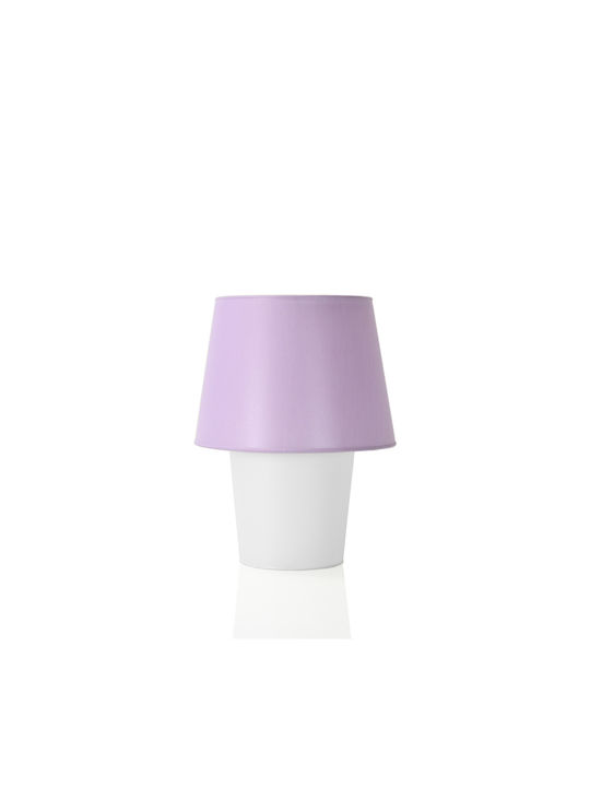 Veis Glass Table Lamp for Socket E14 with Lilac Shade and White Base