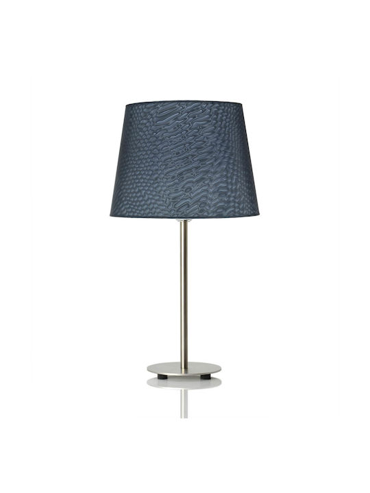Veis Metal Table Lamp for Socket E14 with Gray Shade and Silver Base