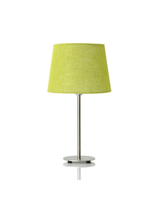 Veis Metal Table Lamp for Socket E14 with Green Shade and Silver Base