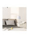 Veis Metal Table Lamp for Socket E14 with Beige Shade and White Base