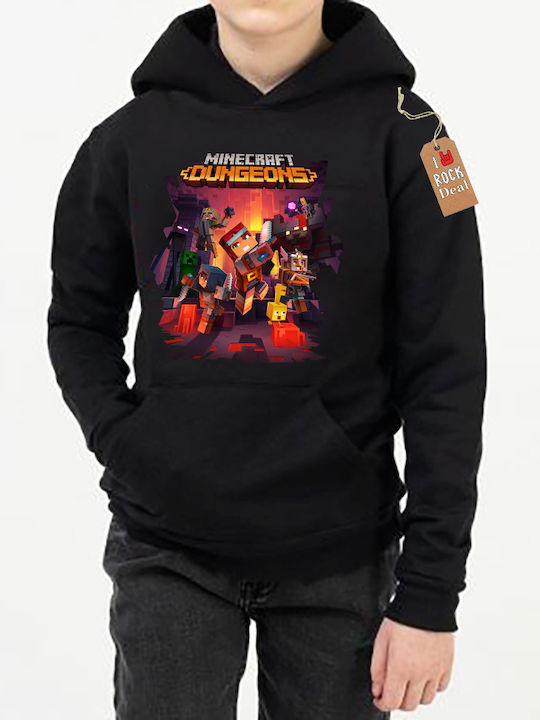 Rock Deal Bluza Cu Glugă Și Buzunare Neagră Pen...