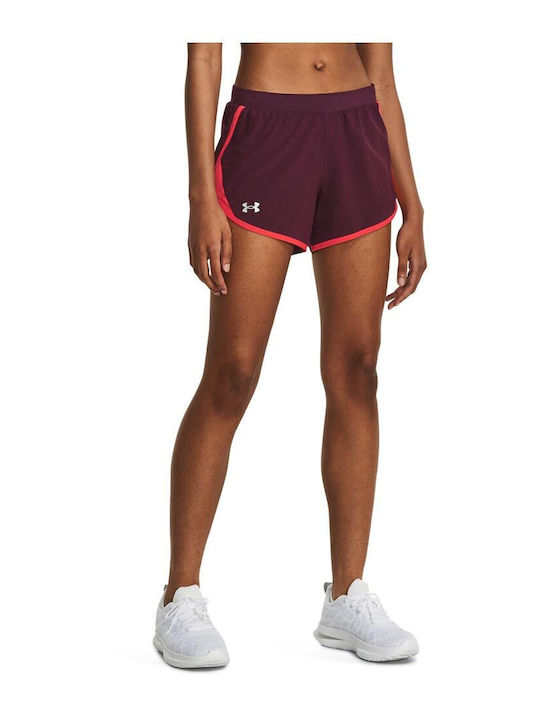 Under Armour Fly Γυναικείο Αθλητικό Σορτς Μπορντό