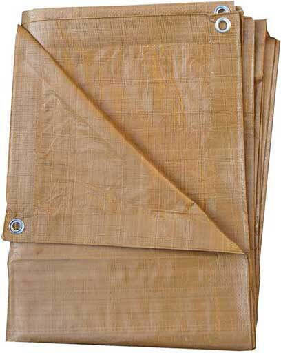 Waterproof Tarpaulin 120g/m² 8x6m Light Type Beige