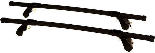 Hermes Car Roof Bars Metallic 110cm for Alfa Romeo Alfa 156 4D Set with Roof Rack Legs and Lock Silver