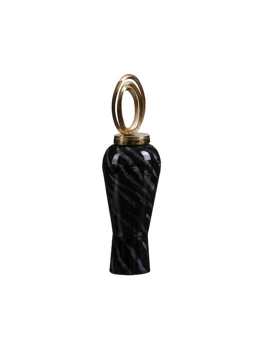 BigBuy Vază Decorativă Cristal Negru 15x46x46cm 1buc