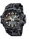 Skmei 1283 Analog/Digital Men's Watch 52mm Chronograph Battery with Rubber Strap Grey/Black