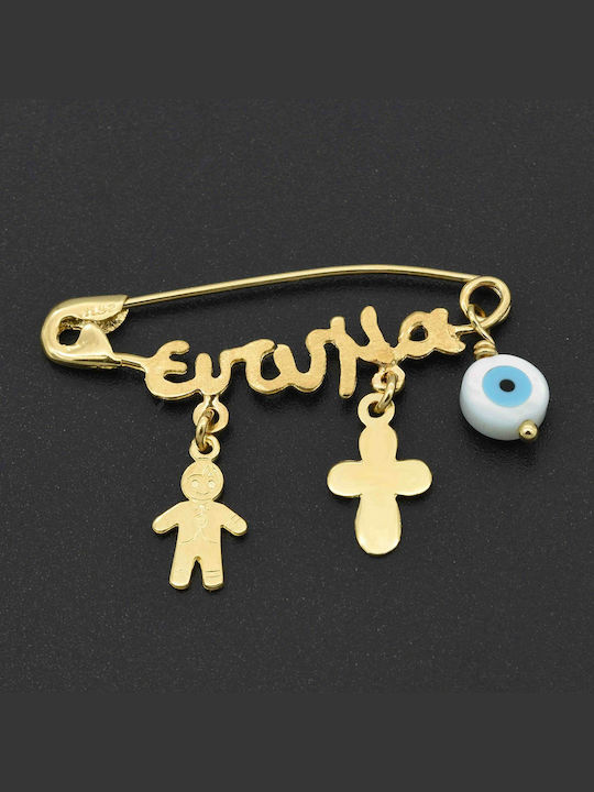 Child Safety Pin made of Gold 14K