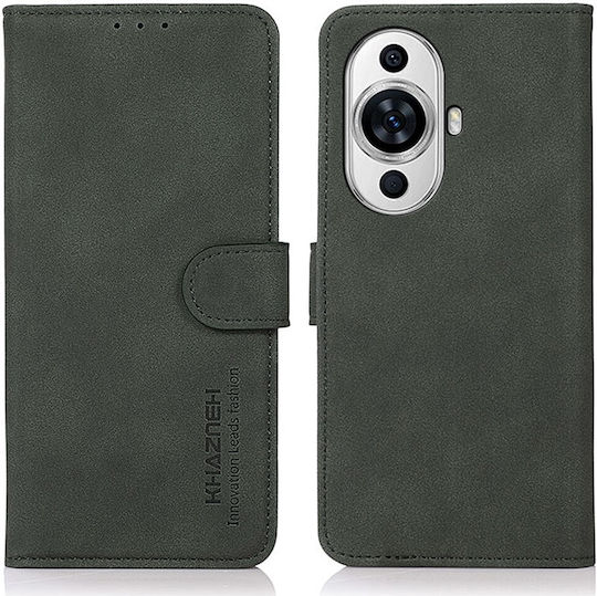 Khazneh Litchi Skin Texture Back Cover Leather Magnetic Green (Huawei Nova 11 Pro)