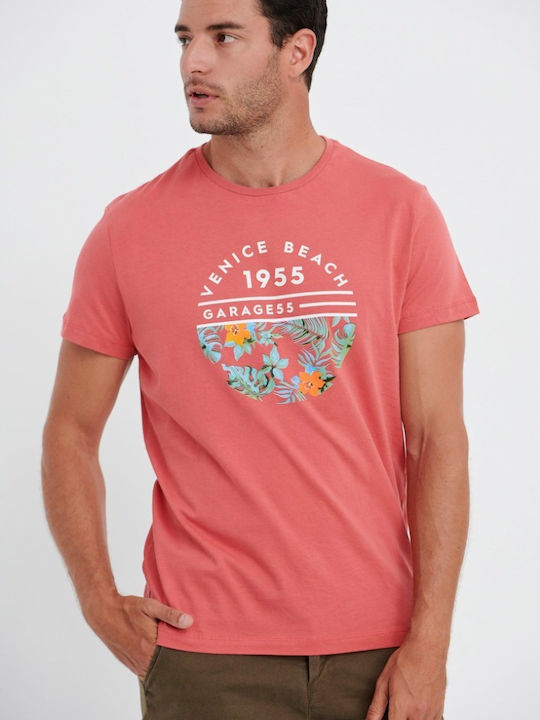 Funky Buddha T-shirt Bărbătesc cu Mânecă Scurtă Pink