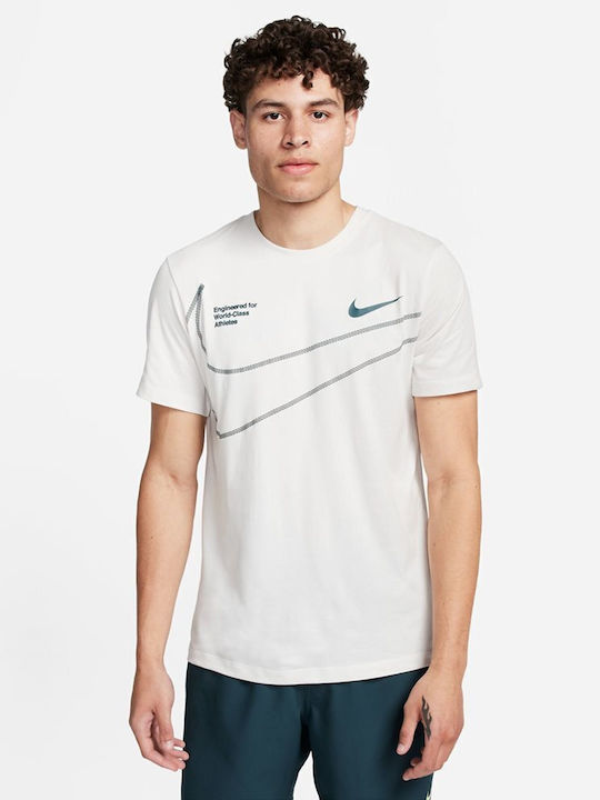 Nike M Nk Df Ανδρικό T-shirt Κοντομάνικο Λευκό