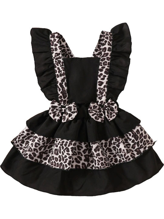 Kinderkleid Ärmellos Tierdruck Black