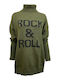Damen Langärmeliges Rollkragenpullover Khaki