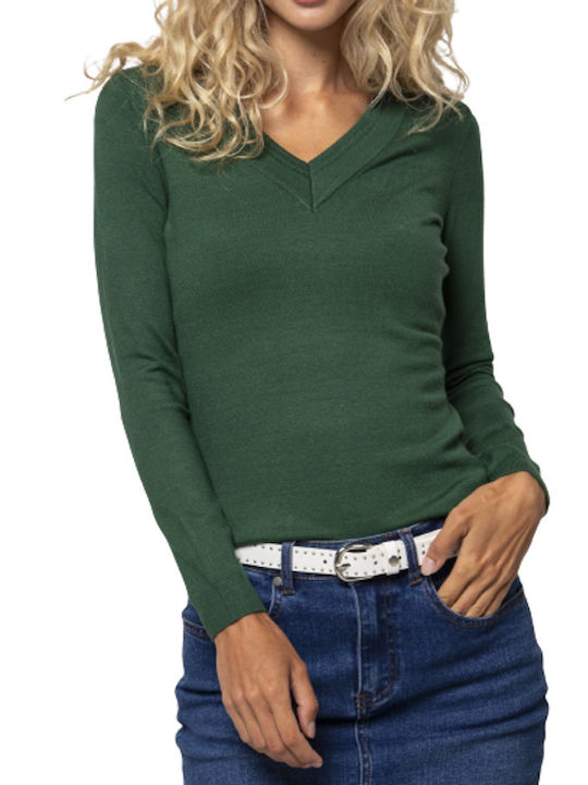 Heavy Tools Women's Long Sleeve Sweater Green (Green)