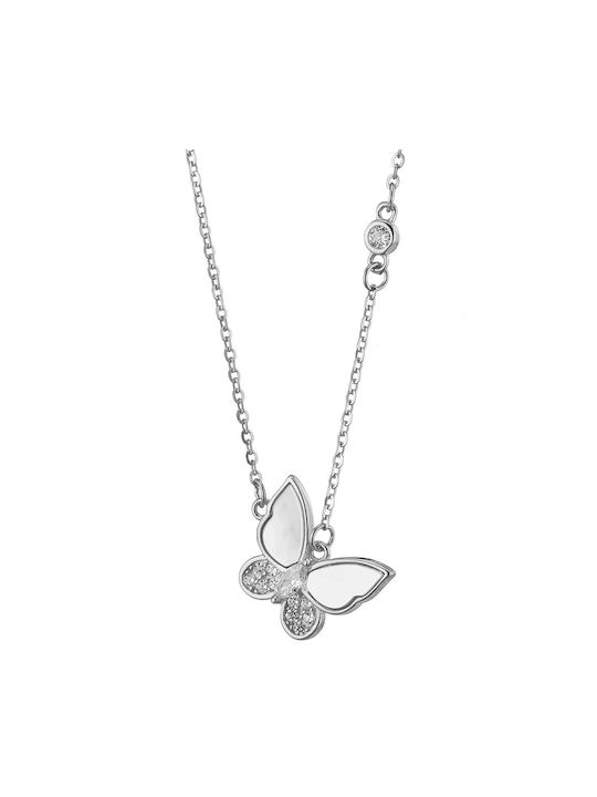 Oxzen Halskette mit Design Schmetterling aus Silber
