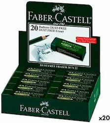 Faber-Castell Eraser for Pencil and Pen Dust Free 20pcs Green