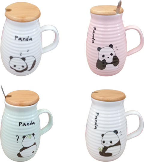 Cană Ceramică Cu Capac Albă 350ml