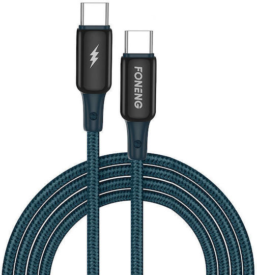 Foneng USB 2.0 Cable USB-C male - USB-C 60W Μαύρο 1.2m 045640