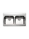 Apell Iris Ένθετος Νεροχύτης Inox Σατινέ Μ89.7xΠ51cm Ασημί