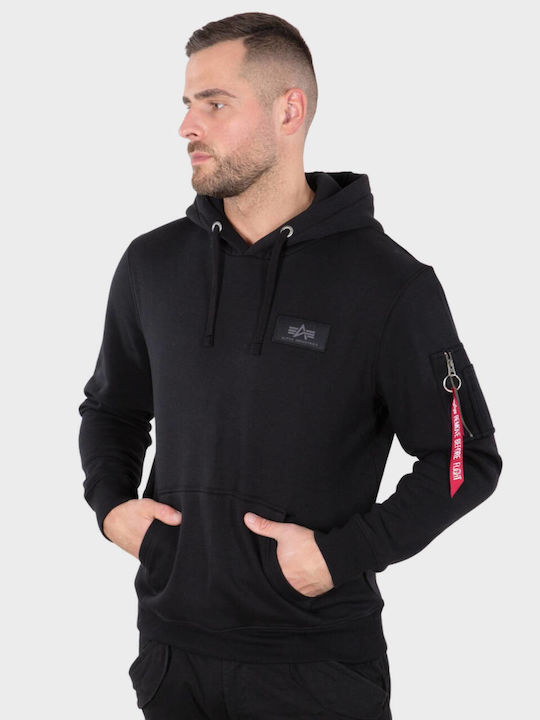Alpha Industries Φούτερ με Κουκούλα Black