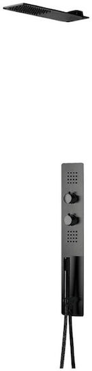 Sparke Oneral-13 Built-in Mixer, Hand Shower & Shower Head Set for Shower 2 Exits Black