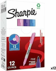 Sharpie Ακρυλικοί Μαρκαδόροι 0.9mm Μωβ Ροζ Τυρκουάζ 12τμχ