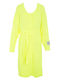 Short Women's Knitted Cardigan Neon Yellow