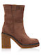 Wildleder Stiefeletten Damen Braun