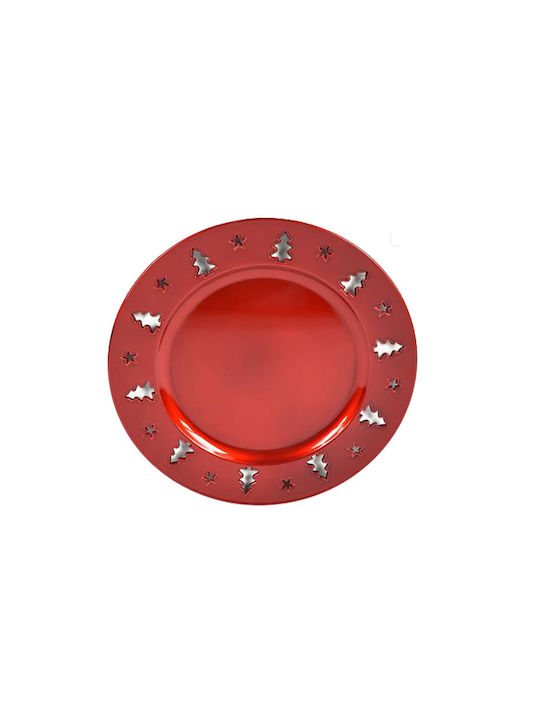 Due esse Christmas Platter Red L33xW33xD2cm 1pcs