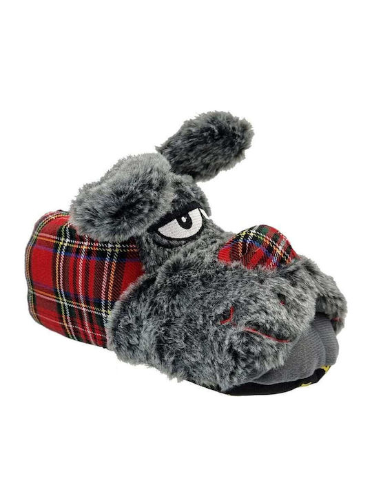 Women's Slippers with Animals Gray