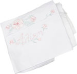 LiebeQueen Christening Oilcloths Set White with Flower Theme