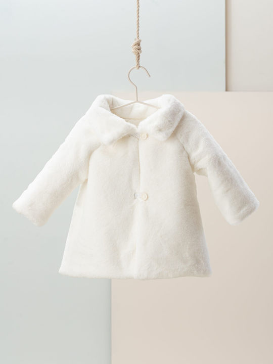 Angel Wings Ecru Baptism Coat made of Fur