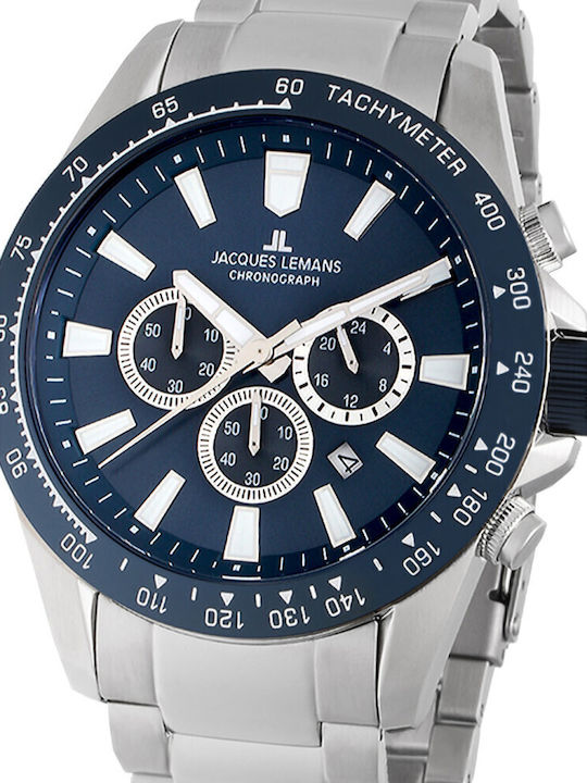 Jacques Lemans Liverpool Ανδρικό Ρολόι 48mm Χρο...