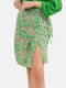 InShoes High Waist Mini Envelope Skirt Floral in Green color