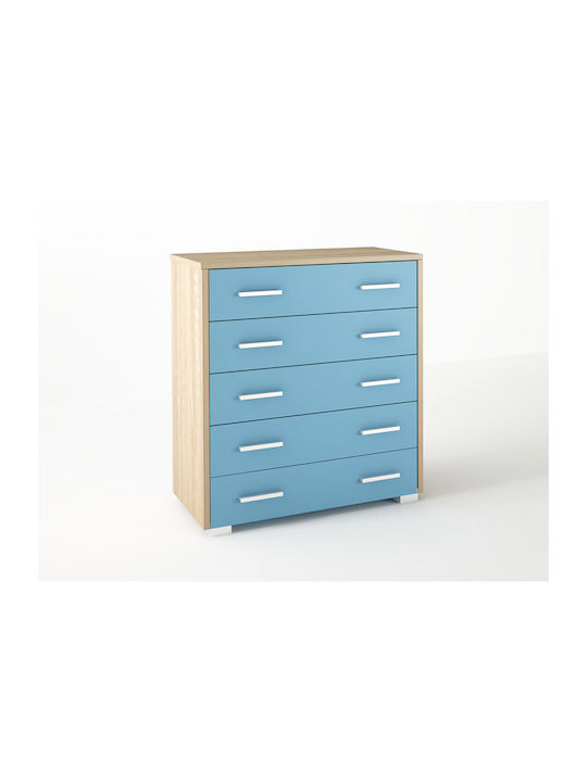 Kinderkommode Oak Siel mit 5 Schubladen 80x45x90cm