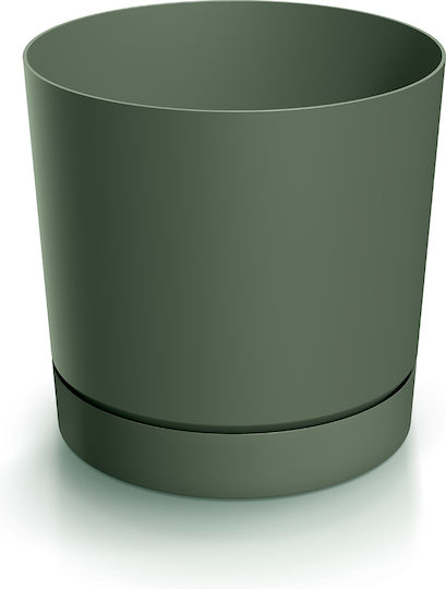 Prosperplast Пластмасова Саксия За Цветя Зелен С Подложка 24x24x23см