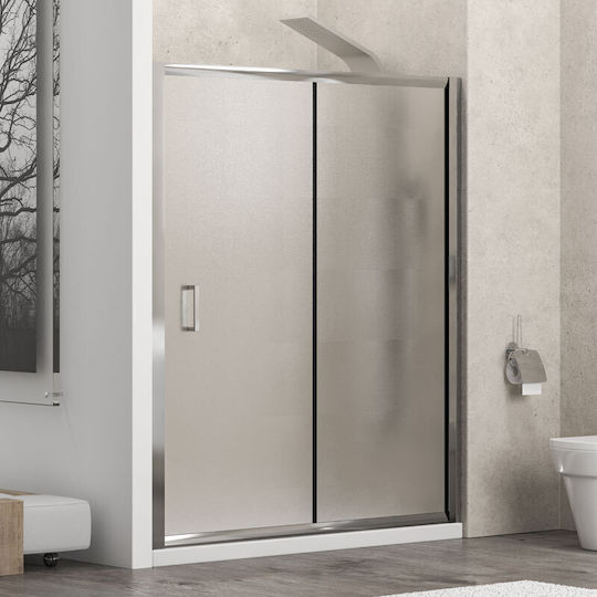 Karag New Flora 500 Разделител На Душ Кабина С Плъзгаща Се Врата 100x180см Тъкан Хром