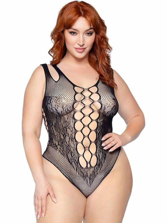 Leg Avenue Seamless Net Sexy Bodysuit Schwarz