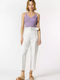 Women's High-waisted Chino Trousers Off-White.
