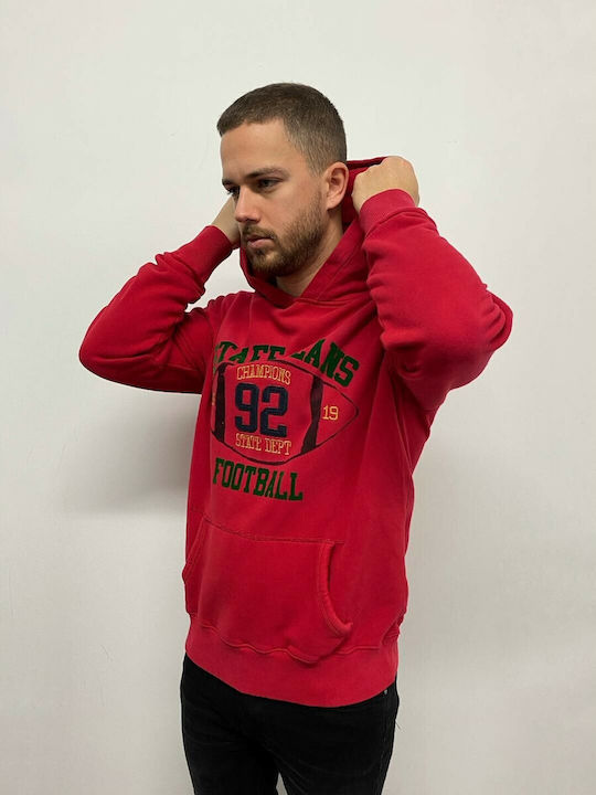 Staff Men's Sweatshirt with Hood RED