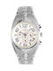 Claudio Argenti Herrenuhr Chronograph Batterie mit Silber Metallarmband