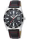 Master Time Ανδρικό Ρολόι 42mm Μπαταρίας με Ασημί Δερμάτινο Λουράκι