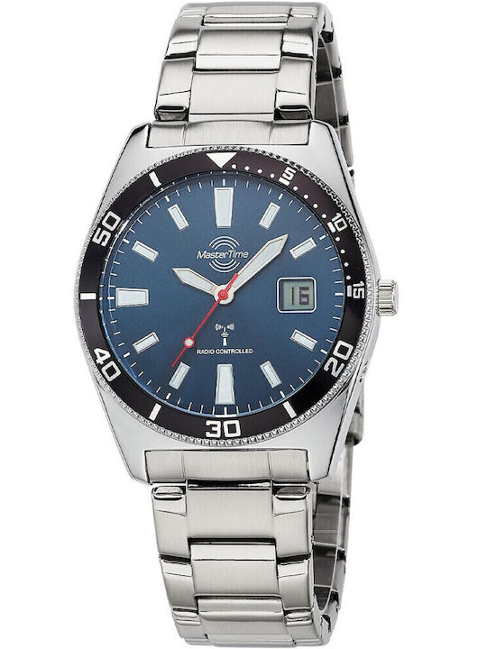Master Time Ανδρικό Ρολόι 42mm Μπαταρίας Ασημί