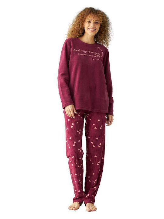 Misenza De iarnă Set Pijamale pentru Femei Fleece Violet