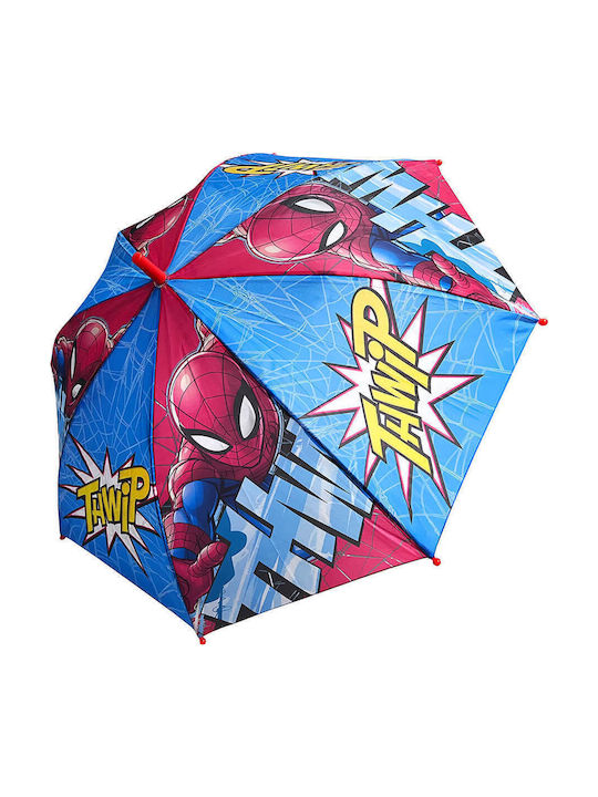 Chanos Kinder Regenschirm Gebogener Handgriff Automatisch Bunt mit Durchmesser 48cm.