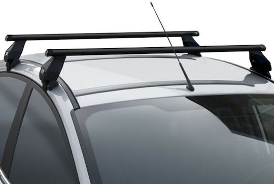 Menabo Aluminum Car Roof Bars 112cm for Alfa Romeo Alfa 147 3D for Cars with Factory Roof Bars Set with Roof Rack Legs Black